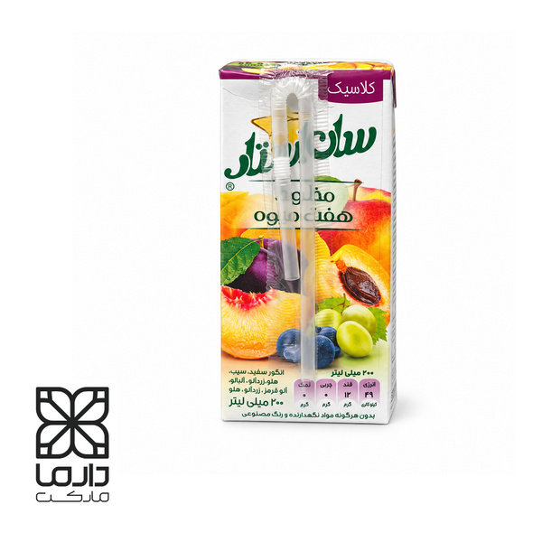 آبمیوه 200 سی سی چند میوه سان استار