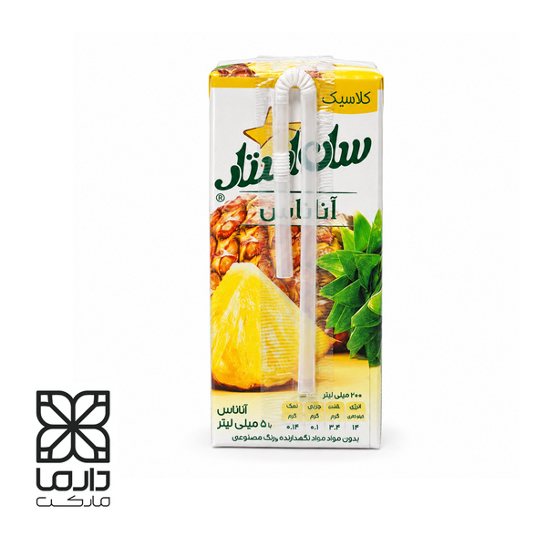آبمیوه 200 سی سی آناناس سان استار